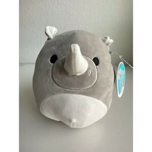 Squishmallow Irving the Gray Rhino 8" Stuffed Plush by Kellytoy Soft NWT